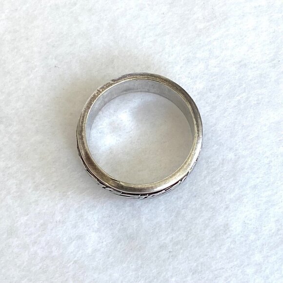 Sterling Silver 925 Chunky Sailors Knot Unisex 8MM Spinner Band Ring Sz 11.5 - Picture 7 of 15